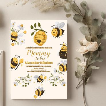 Cute Honey Bee Yellow Floral Greenery