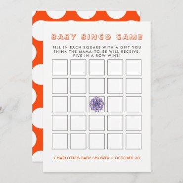 Cute Indian Elephant Rustic Baby Shower Bingo Game Invitation