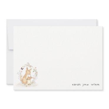 Cute Joey Mama Kangaroo Floral Wreath Baby Shower Note Card