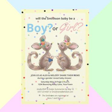 Cute Kangaroo Gender Reveal