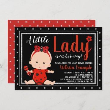 Cute Little Lady Ladybug Baby Shower Invitation