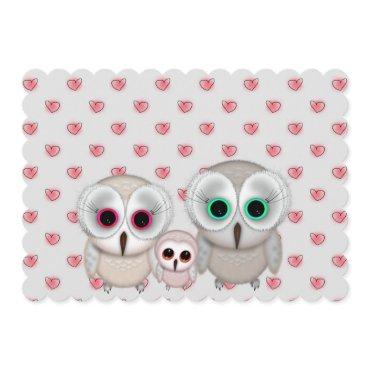Cute Little Owl Family