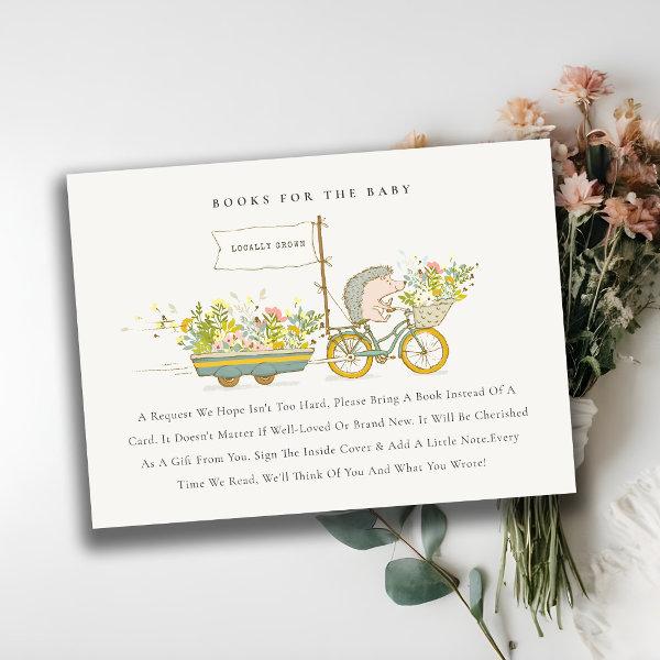 Cute Locally Grown Hedgehog Books For Baby Shower Enclosure Card