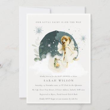 Cute Magical Enchanted Fairy Baby Shower Invite