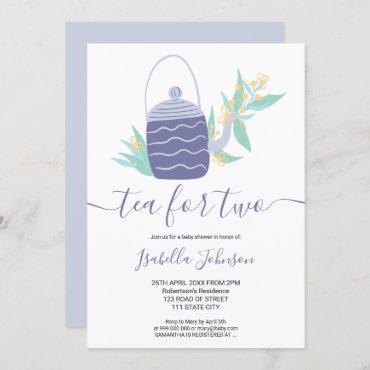 Cute modern pastel floral tea for two