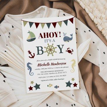 Cute Nautical Ahoy! Its a Boy