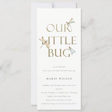 Cute Our Little Bug Gold Dragonfly