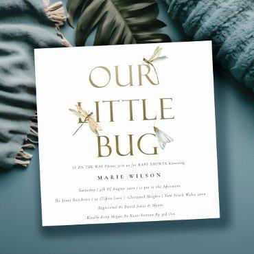 Cute Our Little Bug Gold Dragonfly