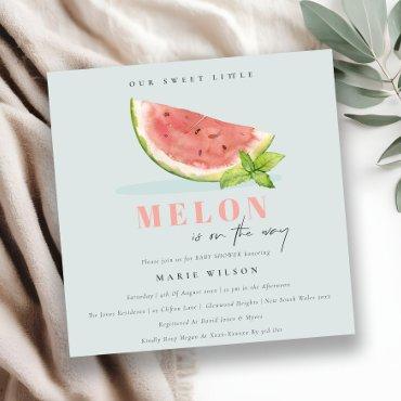 Cute Our Little Melon Watercolor Blue