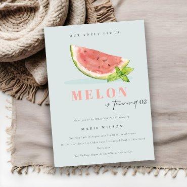 Cute Our Little Melon Watercolor Blue