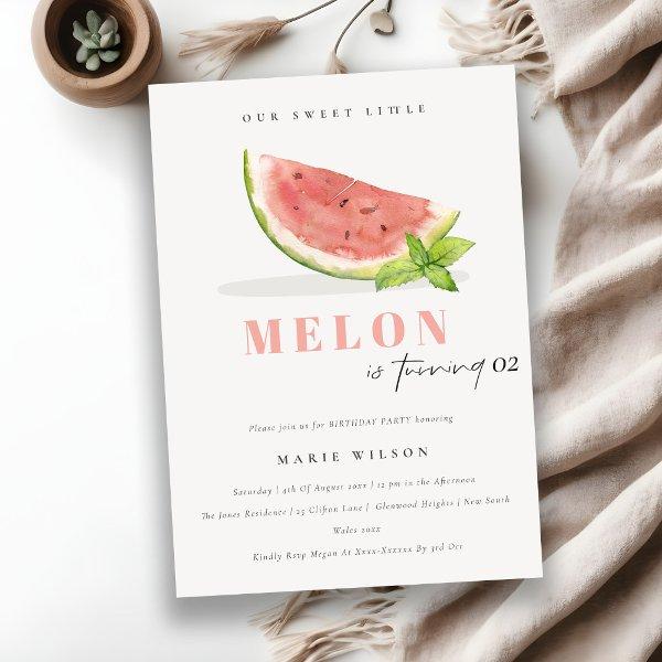 Cute Our Little Melon Watercolor Red