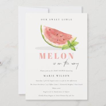 Cute Our Little Melon Watercolor Red