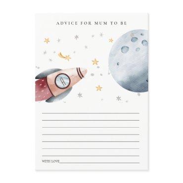 Cute Outer Space Starry Advice for Mum Baby Shower Enclosure Card