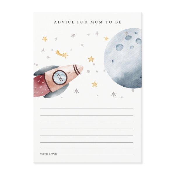 Cute Outer Space Starry Advice for Mum Baby Shower Enclosure Card