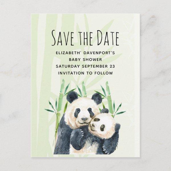 Cute Panda Pair Save the Date  Postcard
