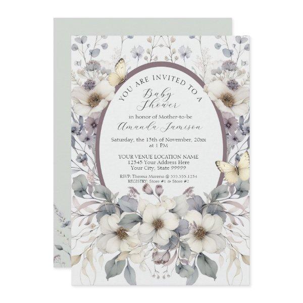 Cute Pastel Flower Butterfly Lavender Yellow Baby