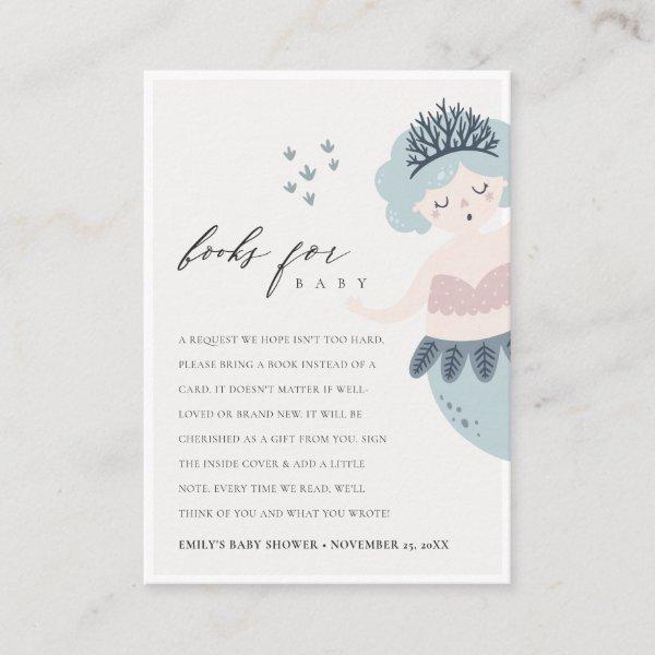 CUTE PINK BLUE LITTLE MERMAID REQUEST BABY SHOWER ENCLOSURE CARD