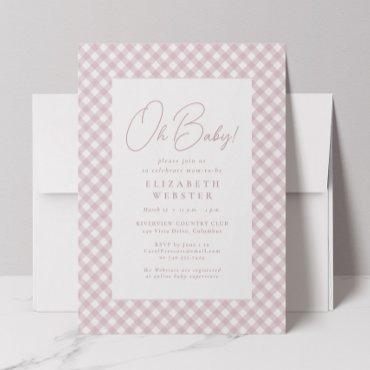 Cute pink gingham simple girl