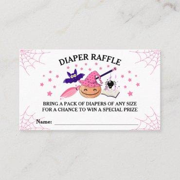 Cute Pink Little Pumpkin Baby Shower Diaper Raffle Business Card