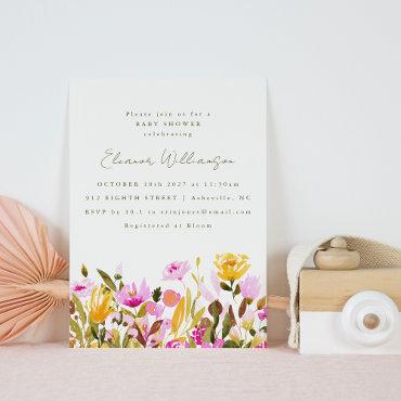 Cute Pink Olive Watercolor Floral