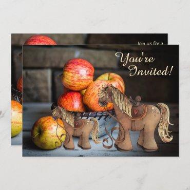 Cute Ponies and Apples Fall Horse