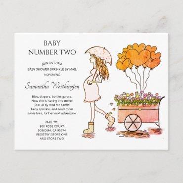 Cute Pregnant Mom Baby Sprinkle Shower By Mail Inv  Postcard