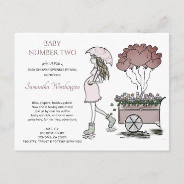 Cute Pregnant Mom Baby Sprinkle Shower By Mail  Postcard