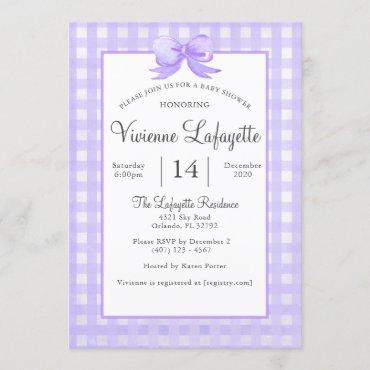 Cute Purple Gingham with Bow