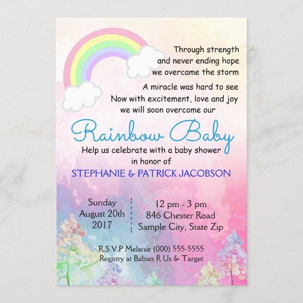 Cute Rainbow Custom Baby Shower RSVP