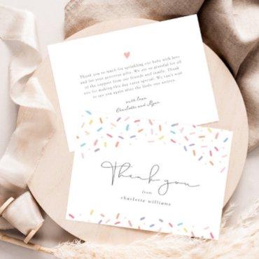 Cute Rainbow Sprinkle Baby Shower Thank You Card