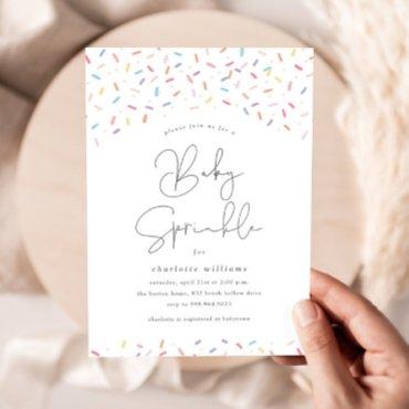 Cute Rainbow Sprinkles Baby Sprinkle Shower