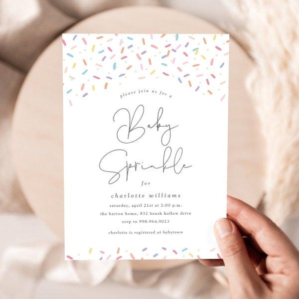Cute Rainbow Sprinkles Baby Sprinkle Shower