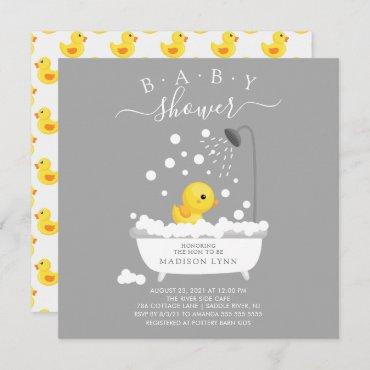 Cute Rubber Duck Shower Baby Invitation