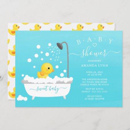 Cute Rubber Duck Shower Baby Invitation
