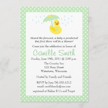 Cute Rubber Ducky Baby Shower Invitation