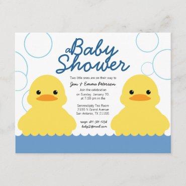 cute rubber ducky TWIN BABY SHOWER invitation