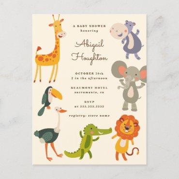 Cute Safari Jungle Animal Themed  Postcard