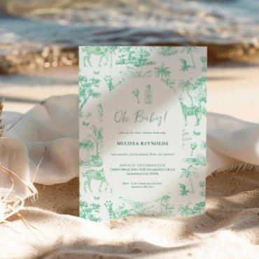 Cute Safari Toile de Jouy | Green