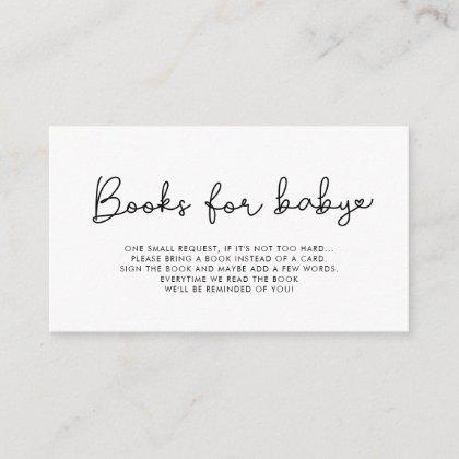 Cute script baby shower book request card