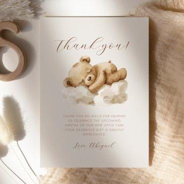 Cute Sleeping Teddy Bear Baby Shower Thank You