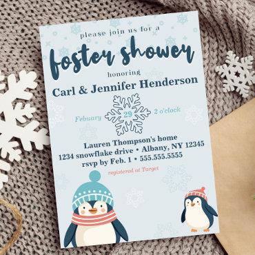 Cute Snowy Penguin Foster Care Baby / Child Shower