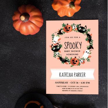 Cute Spooky Halloween Wreath Blush