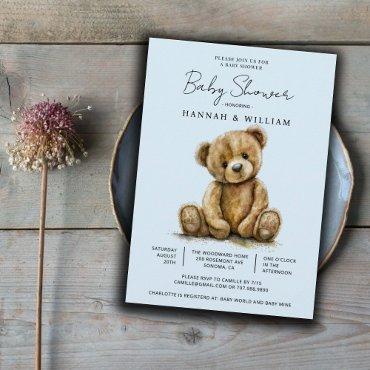 Cute Teddy Bear Blue Baby Boy