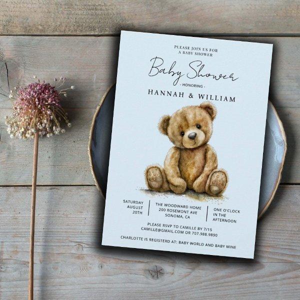 Cute Teddy Bear Blue Baby Boy