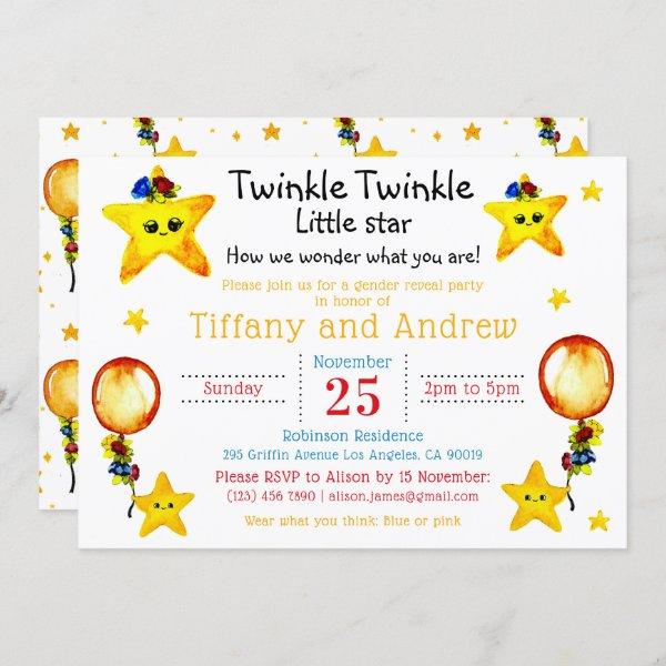 Cute Twinkle Twinkle Little Star Gender Reveal
