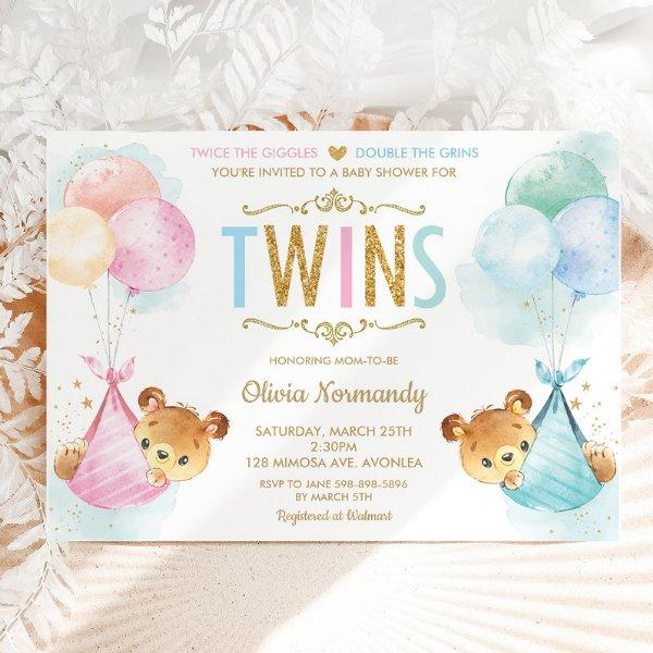 Cute Twins Baby Girl Boy Teddy Bears