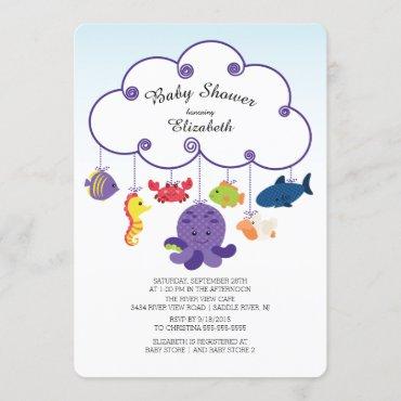 Cute Under the Sea Baby Shower Invitations