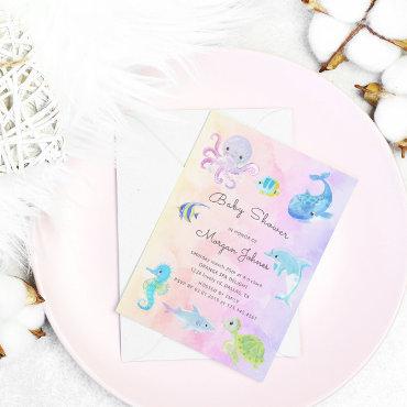 Cute under the sea watercolor Baby Shower
