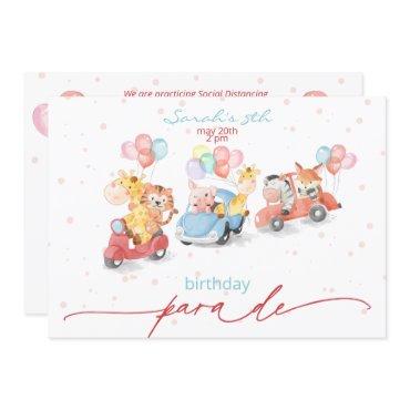 Cute Watercolor Animals Birthday Parade