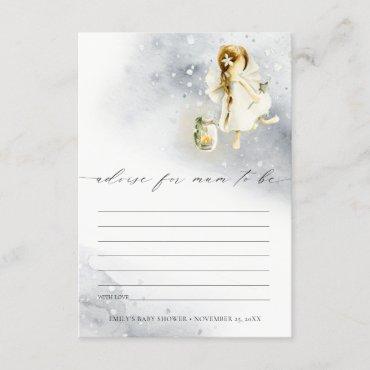Cute Watercolor Fairy Advice For Mum Baby Shower Enclosure Card